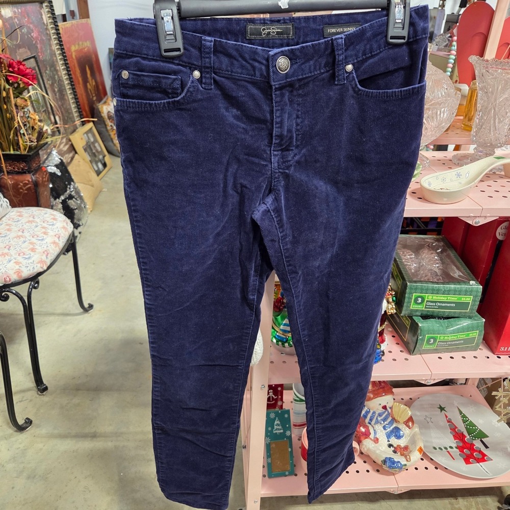 Jessica Simpson Forever Skinny Navy Blue Corduroy Pants Women's Size 28 Waist